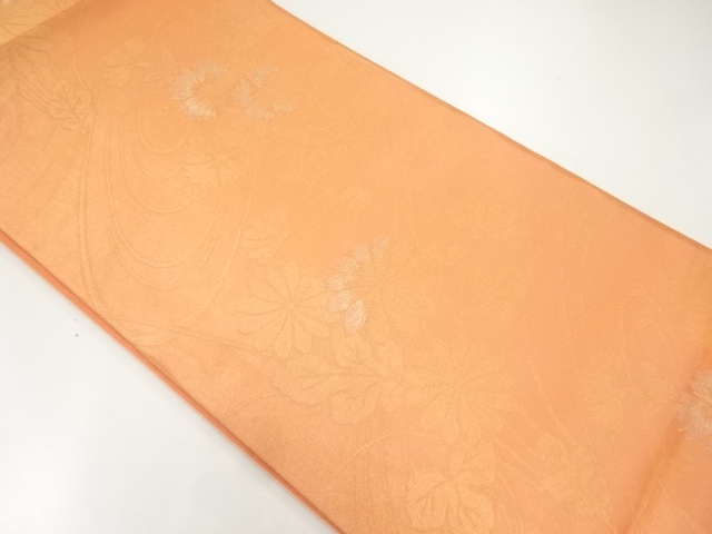 JAPANESE FUKURO OBI FOR SUMMER / WOVEN AUTUMN FLOWERS